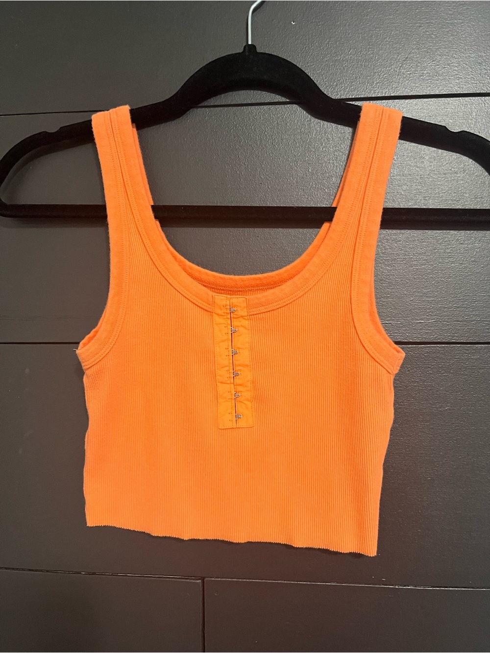AERIE Orange Ribbed Clasp Close Tank Top Gameday Women’s Shirt Sz XS EUC